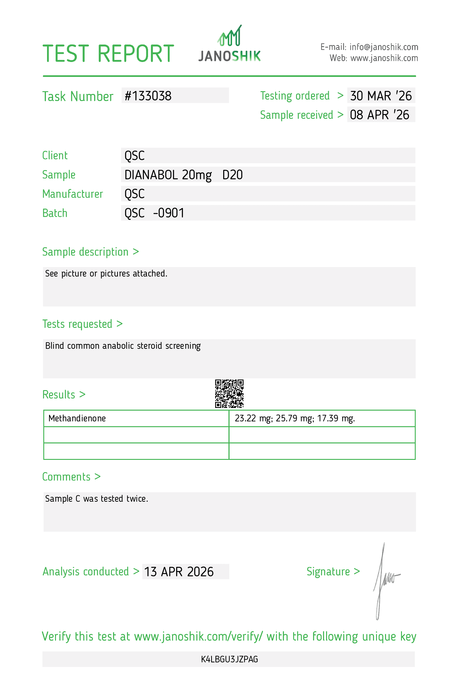 QSC Dianabol 20mg
