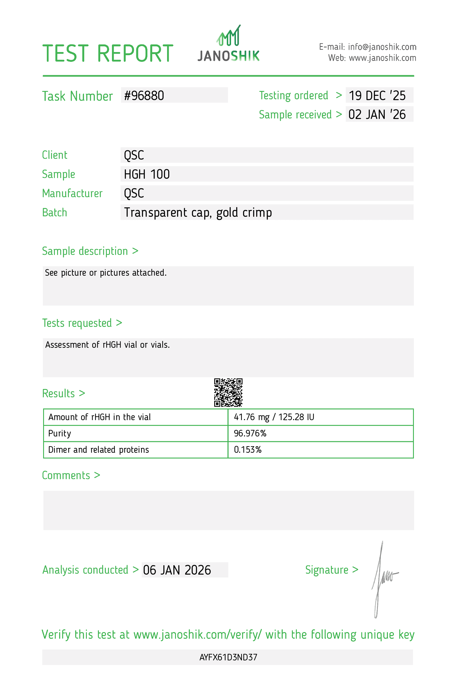 qsc hgh 100 Test Report #96880 copy