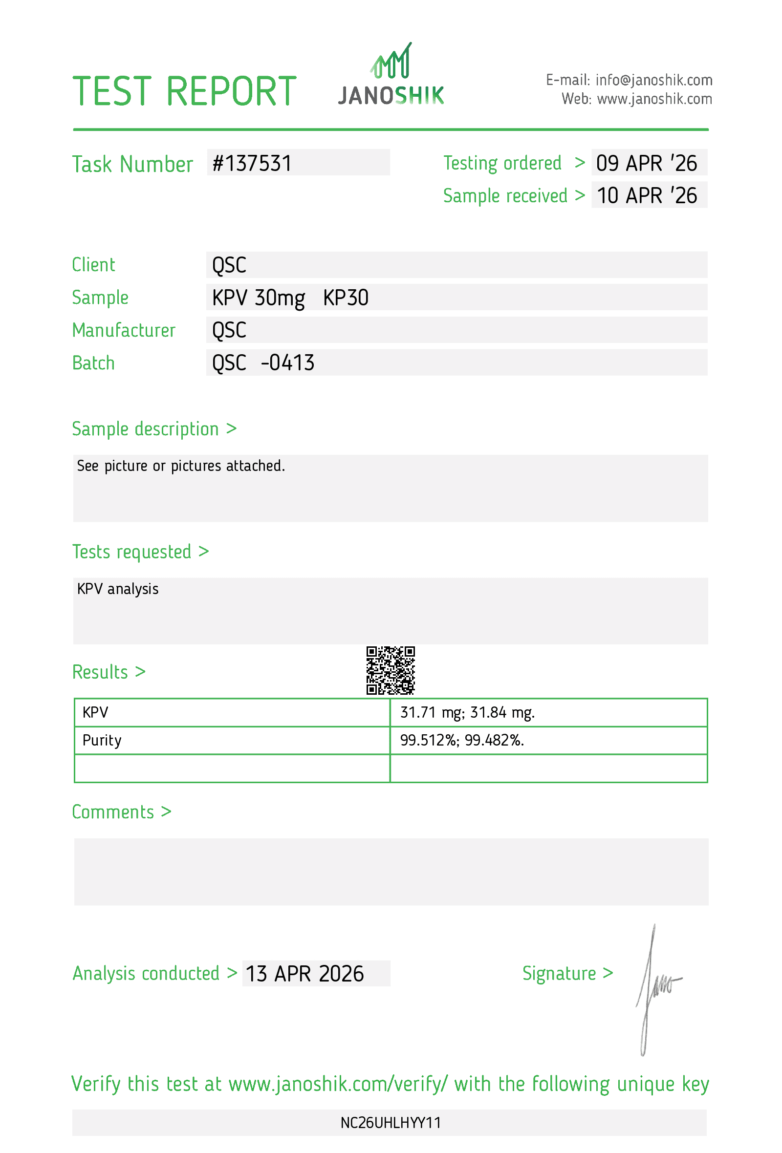 QSC KPV 30mg