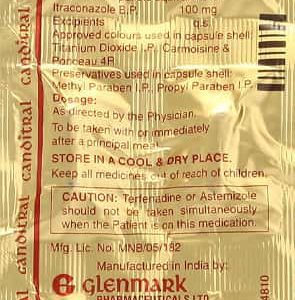 Canditral 100mg Tablets | 100-Count | ITRACONAZOLE