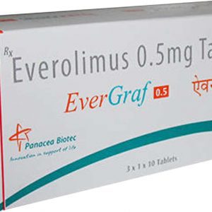 Evergraf 0.5mg Tablets | 100-Count | EVEROLIMUS