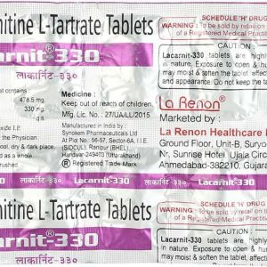 Lacarnit 330mg Tablets | 100-Count | L-CARNITINE