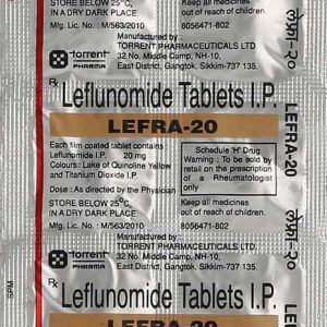 Lefra 20mg Tablets | 100-Count | LEFLUNOMIDE