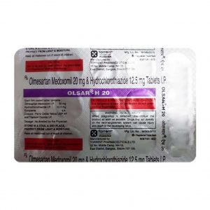 Olsar H 20mg Tablets | 100-Count | OLMESARTAN