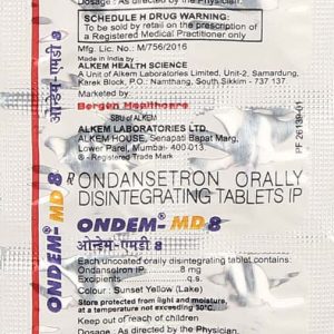 Ondem Md 8mg Tablets | 100-Count | ONDANSETRON