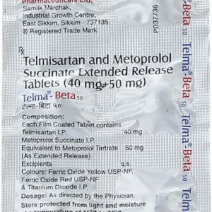 Telmaheal Beta 50mg Tablets | 100-Count | TELMISARTAN