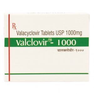 Valclovir 1000mg Tablets | 100-Count | VALACYCLOVIR