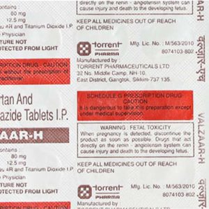 Valzaar H Tab Tablets | 100-Count | VALSARTAN / HYDROCHLOROTHIAZIDE