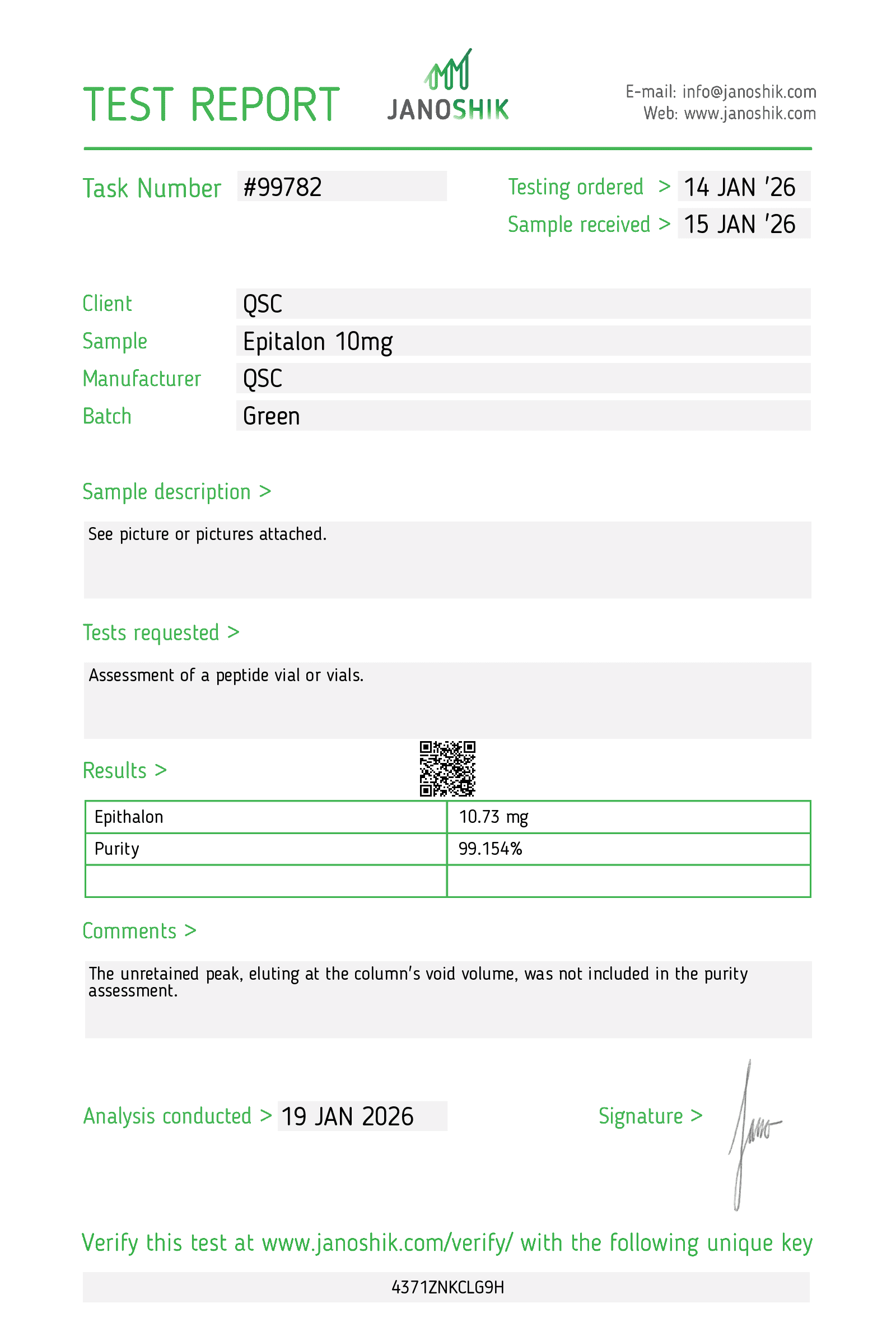 QSC COA Report