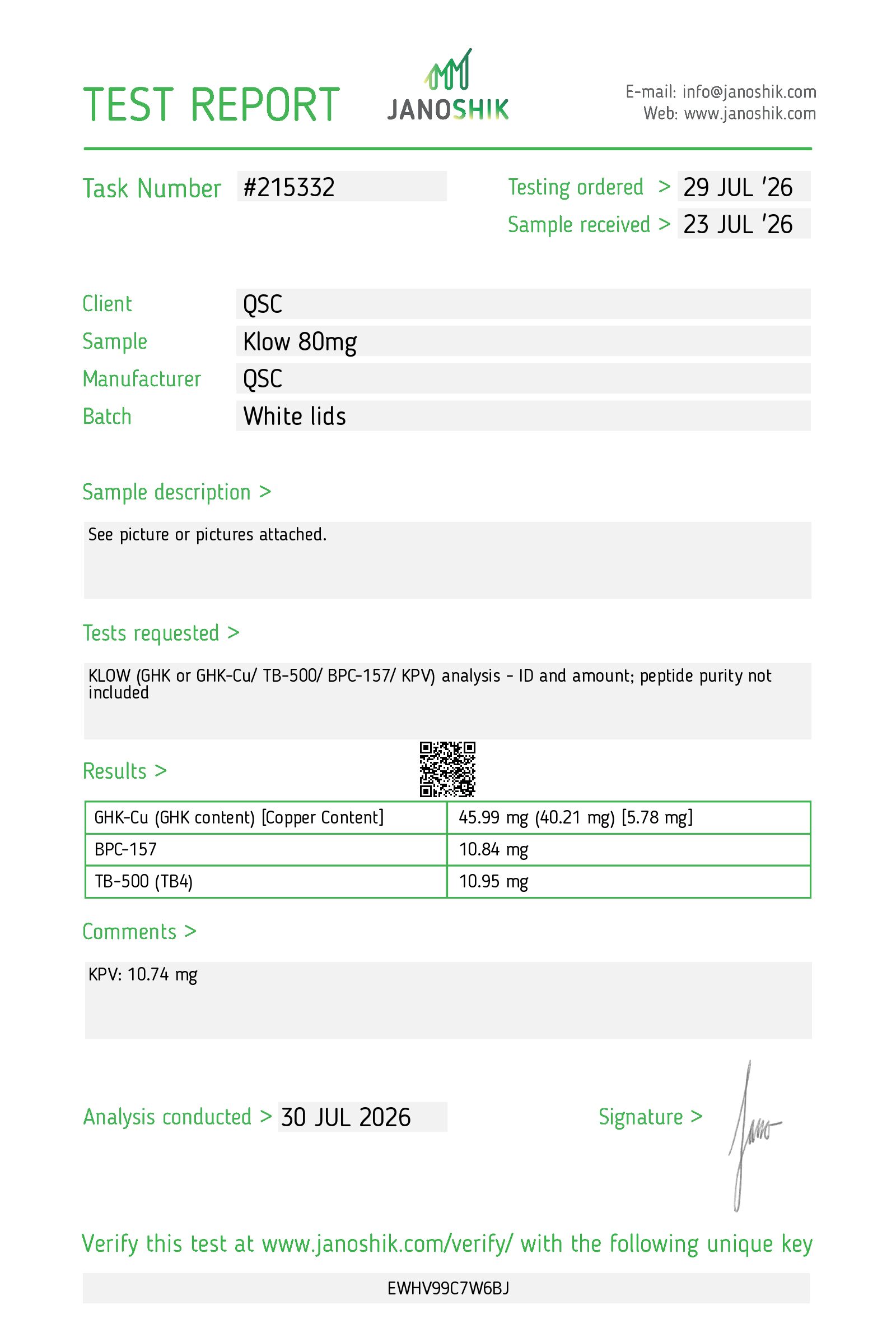 QSC COA Report