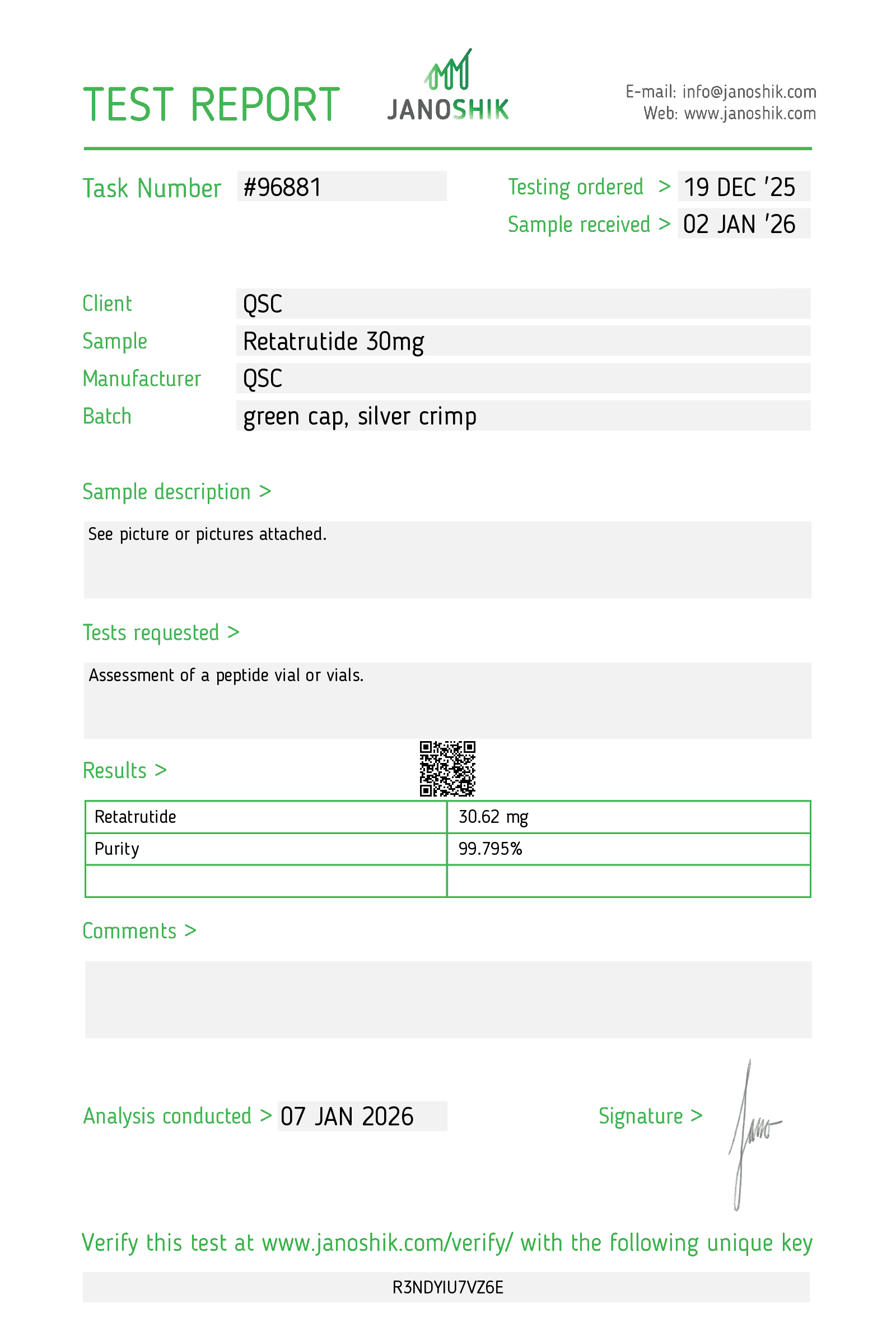 QSC COA Report