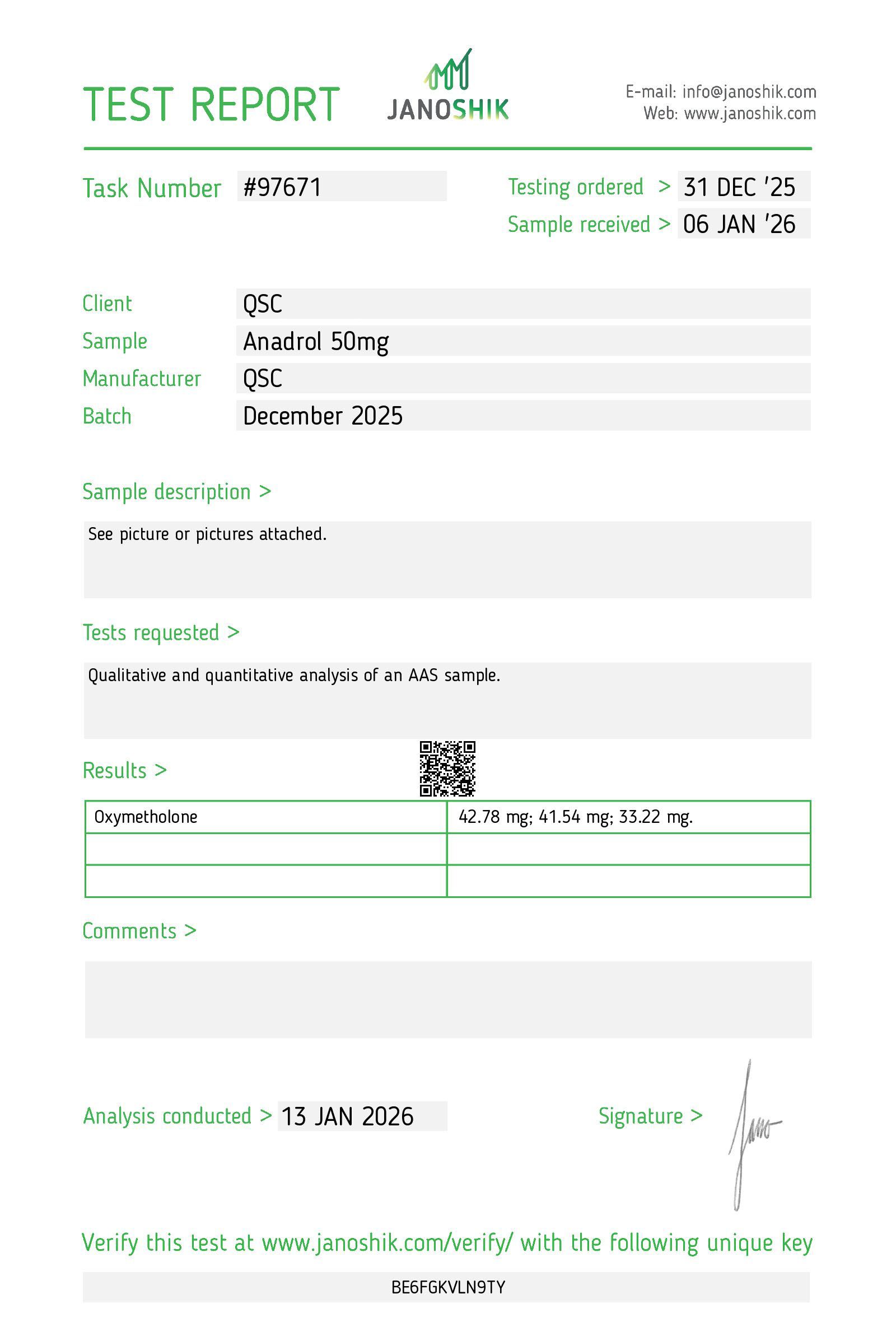 QSC COA Report