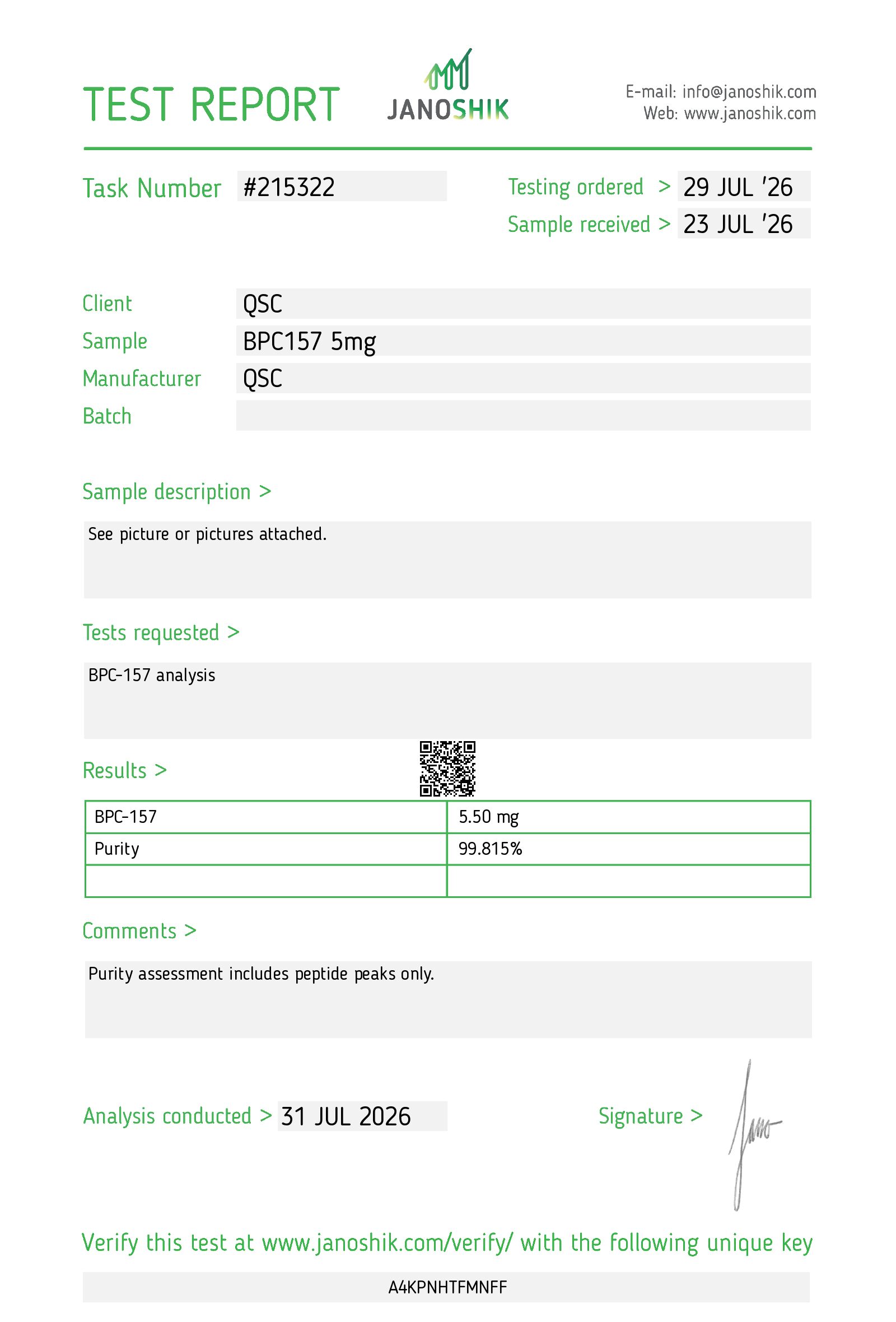 QSC COA Report
