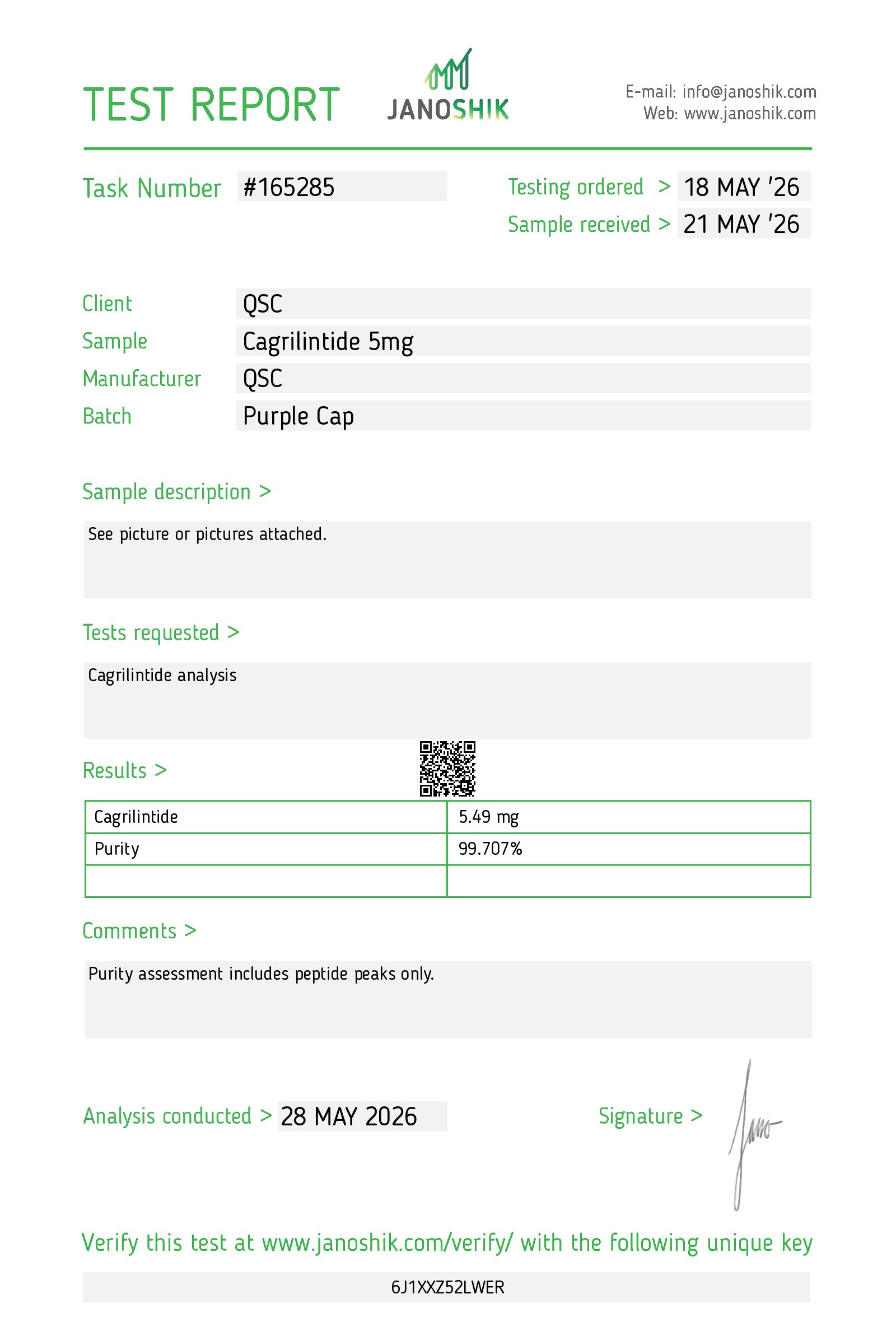 QSC COA Report