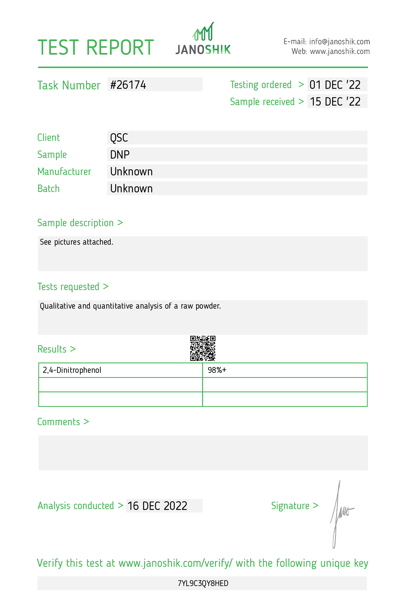 QSC COA Report