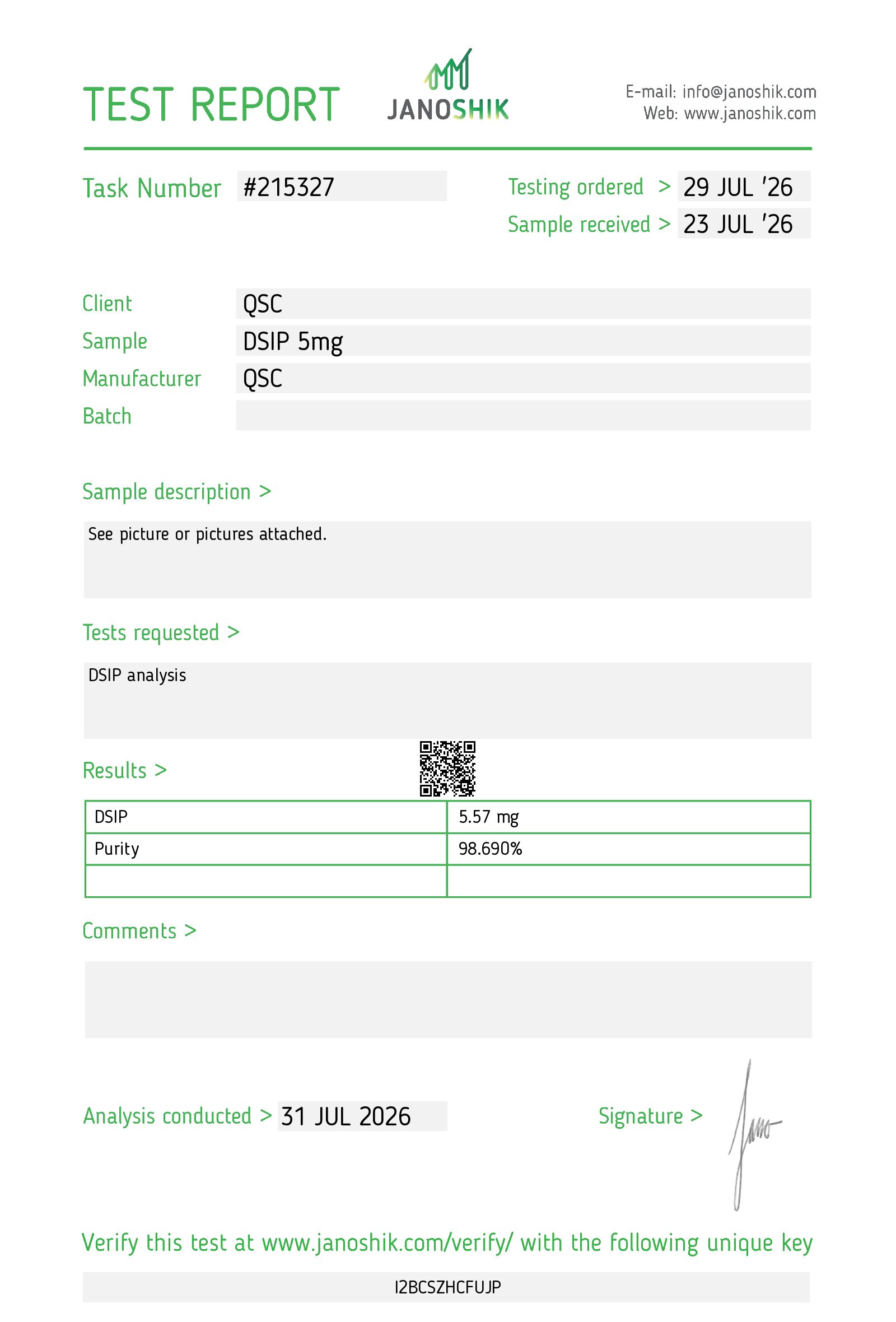 QSC COA Report
