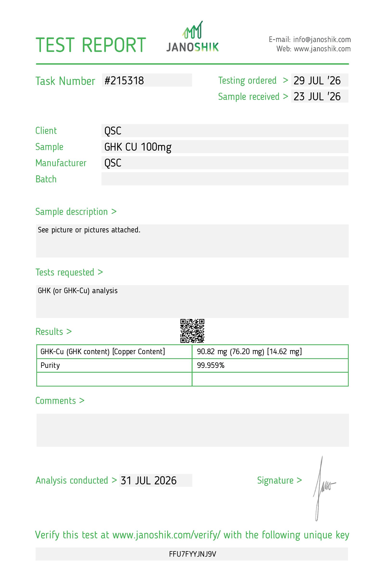 QSC COA Report