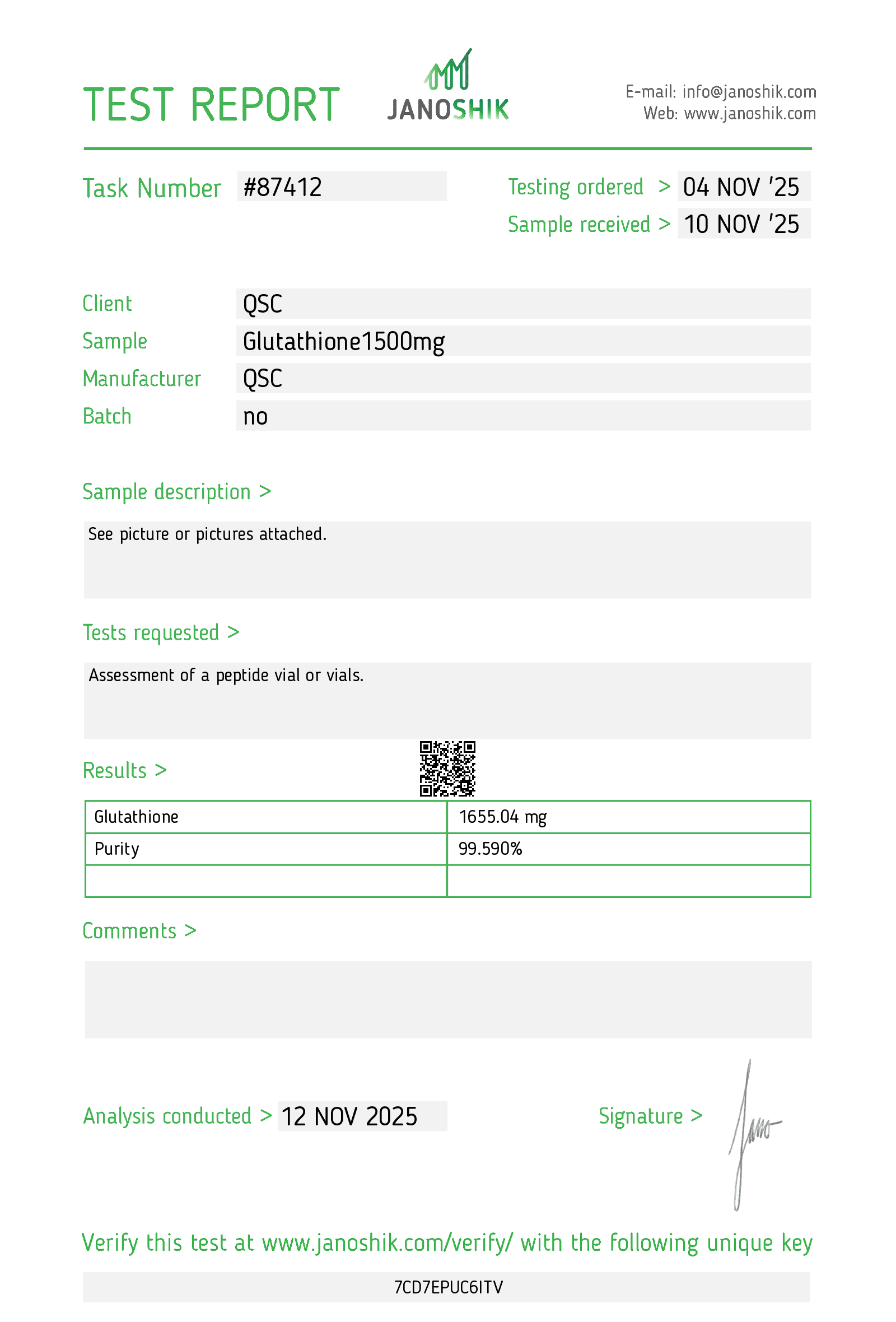 QSC COA Report