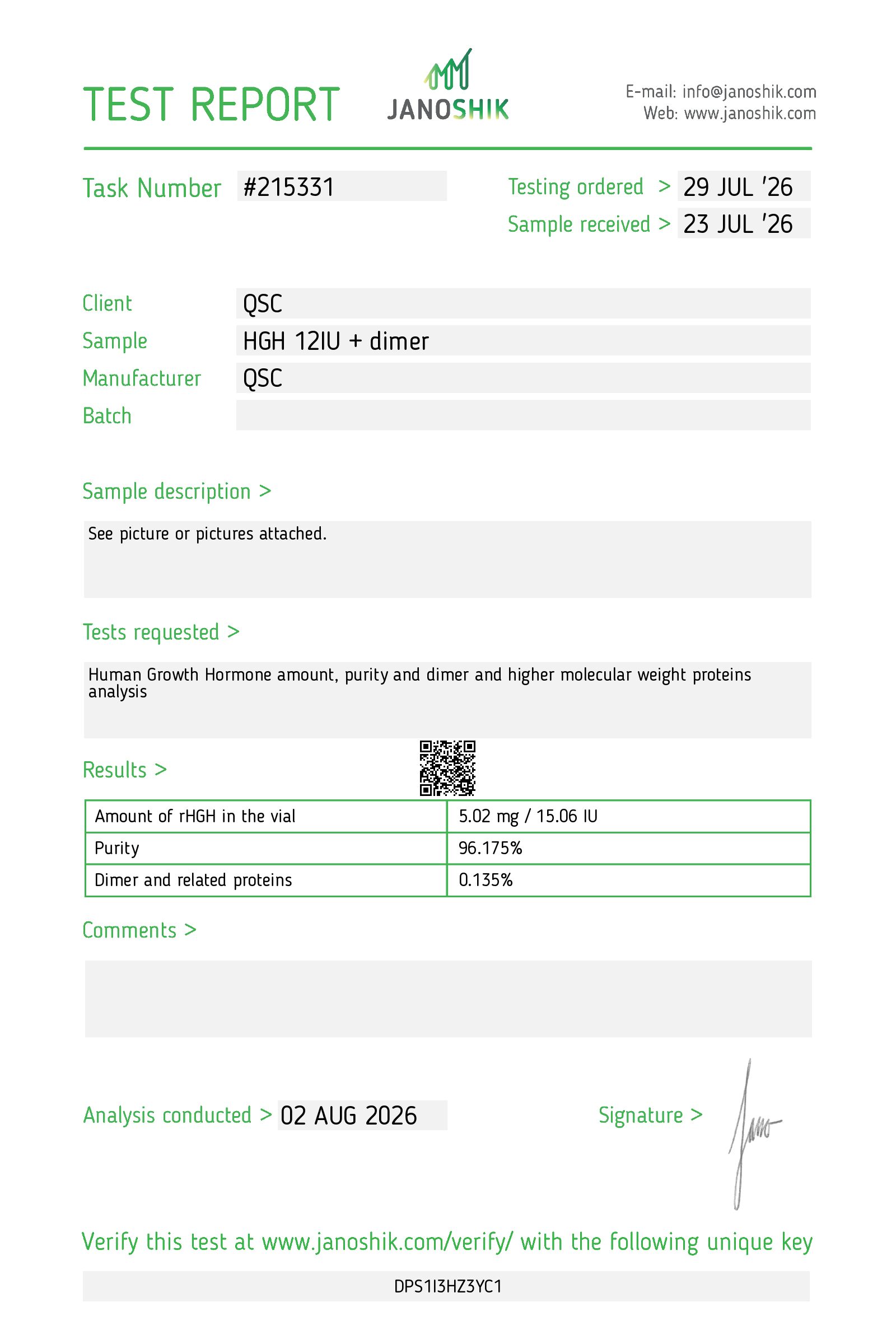 QSC COA Report