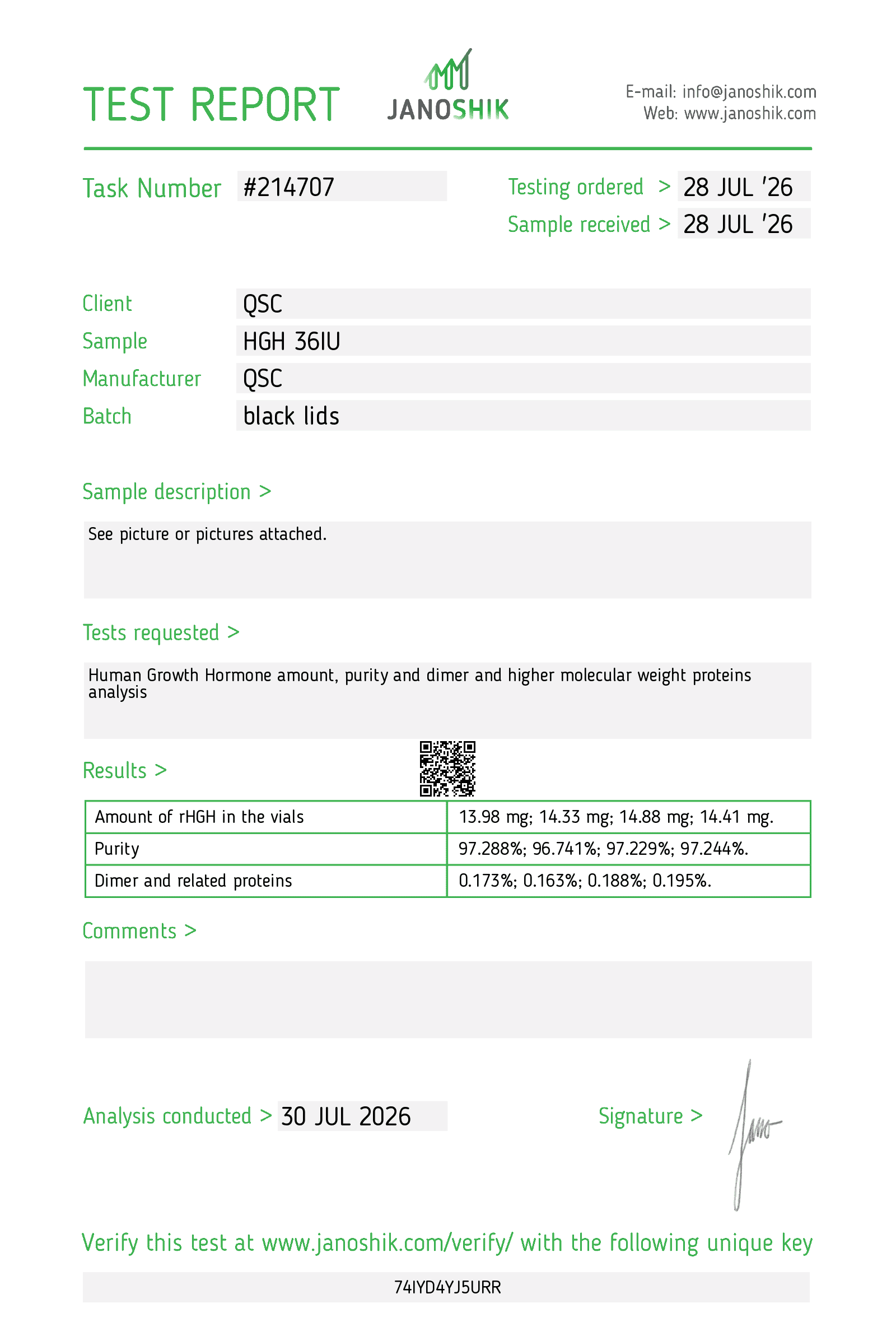 QSC COA Report