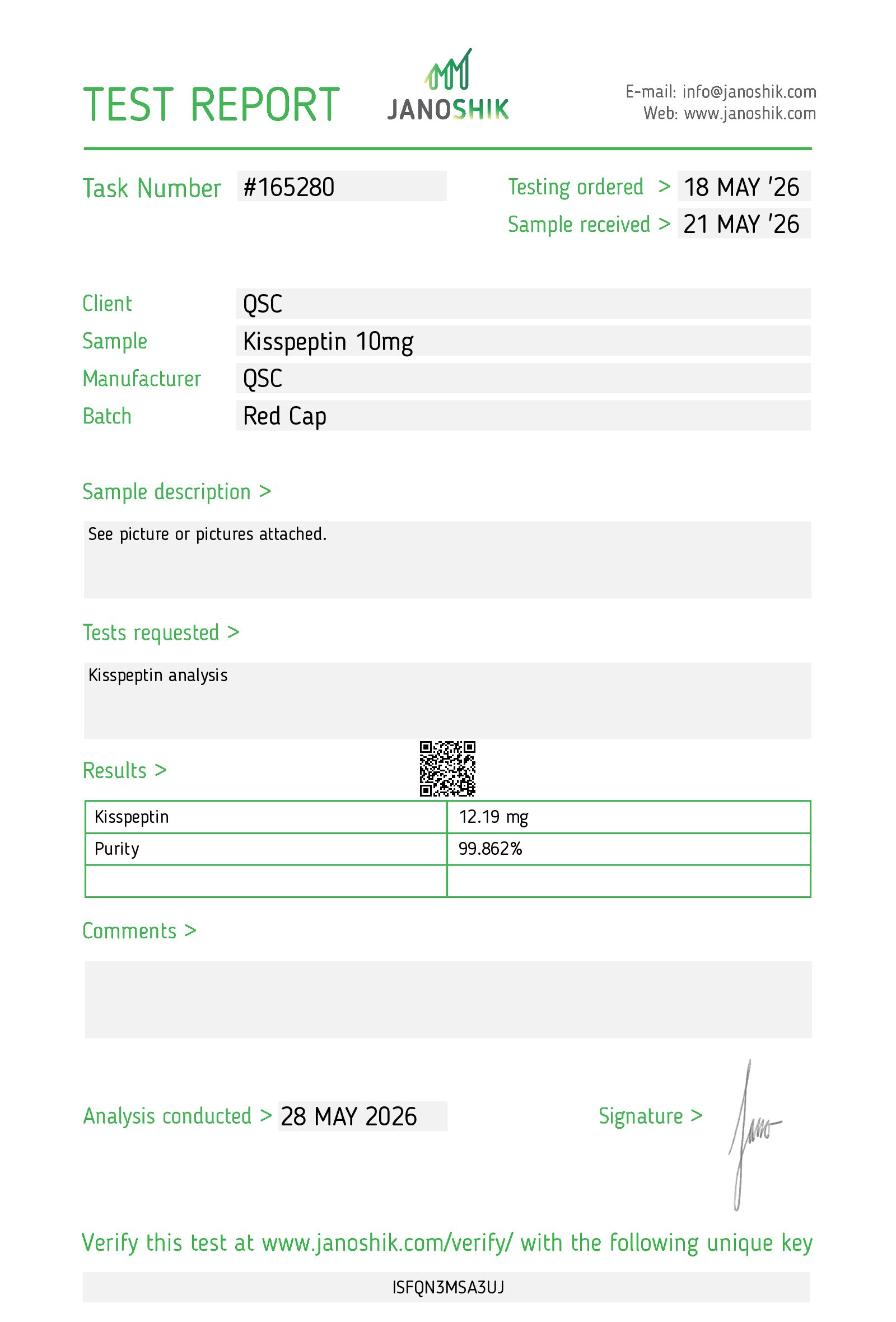 QSC COA Report