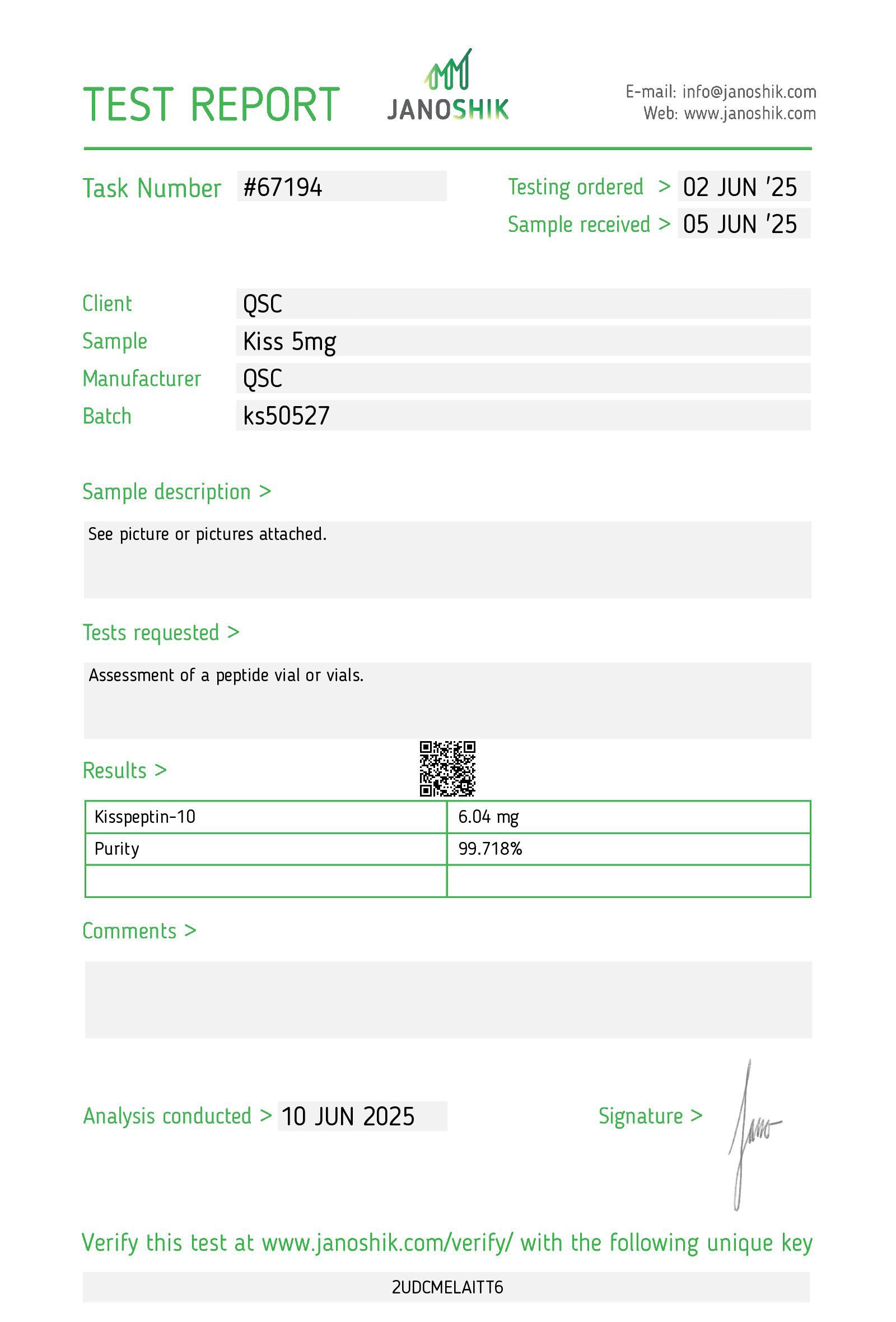 QSC COA Report
