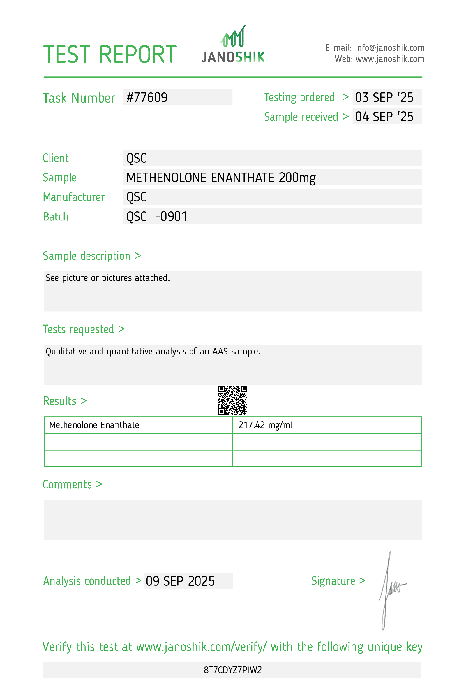 QSC COA Report