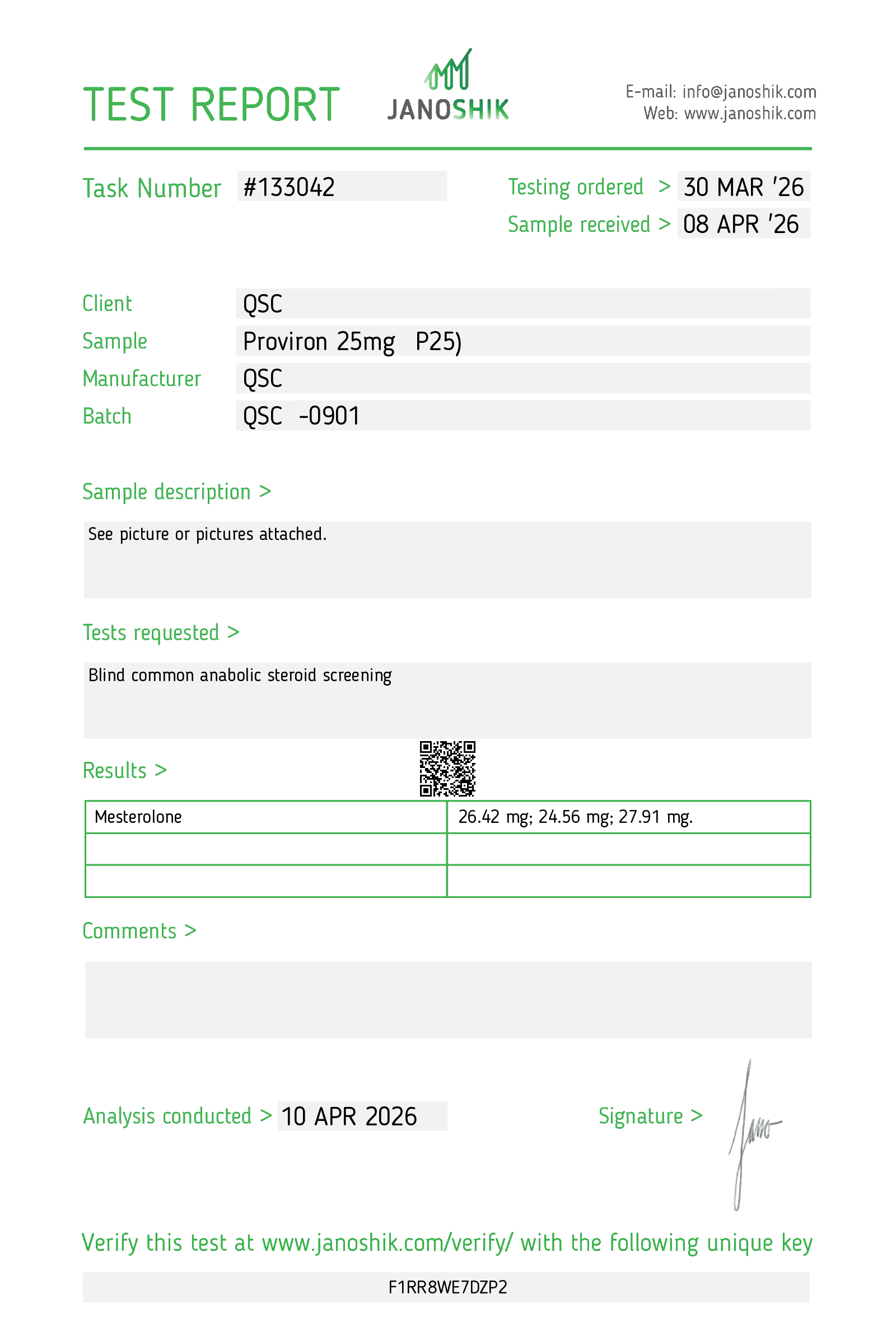 QSC COA Report