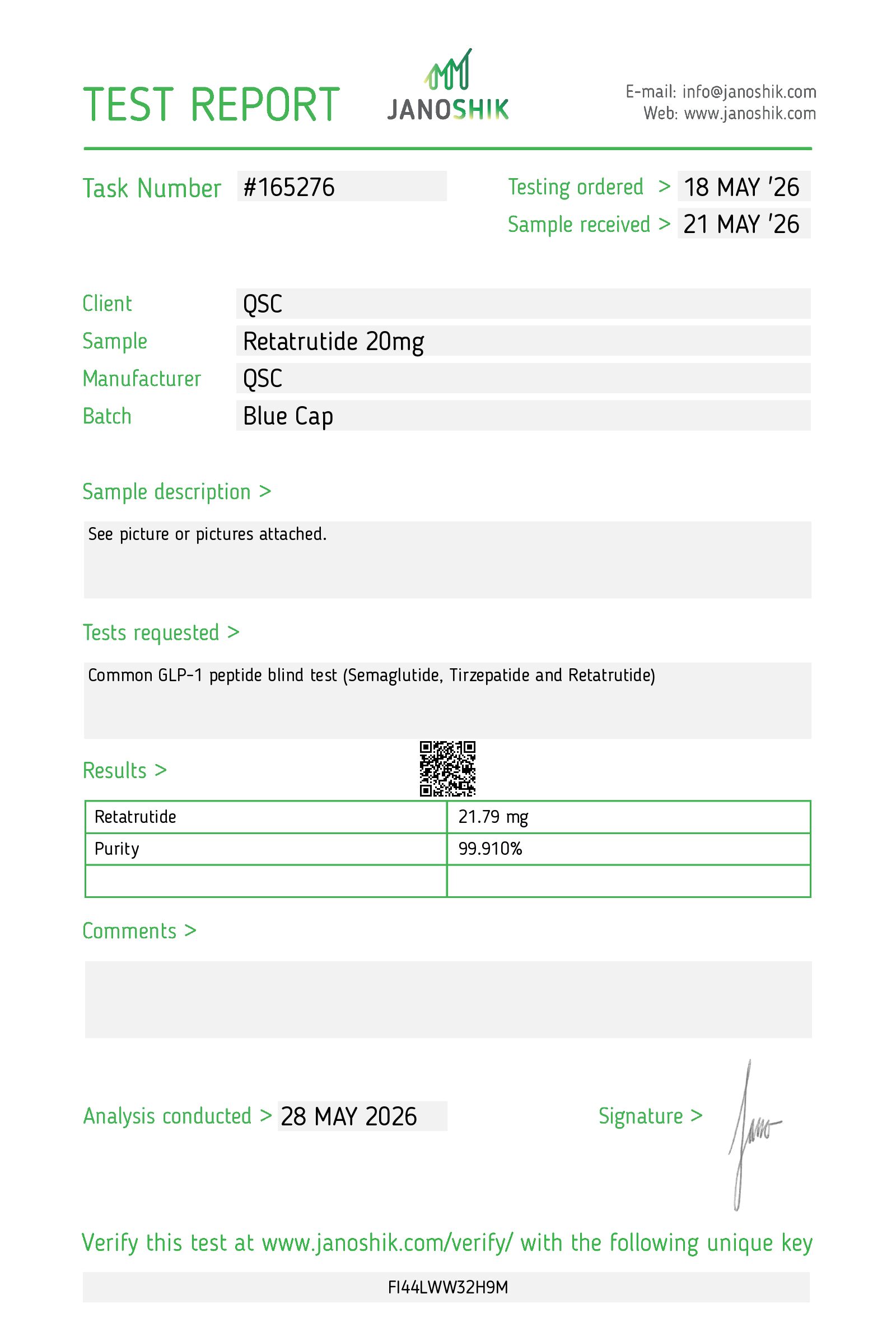 QSC COA Report