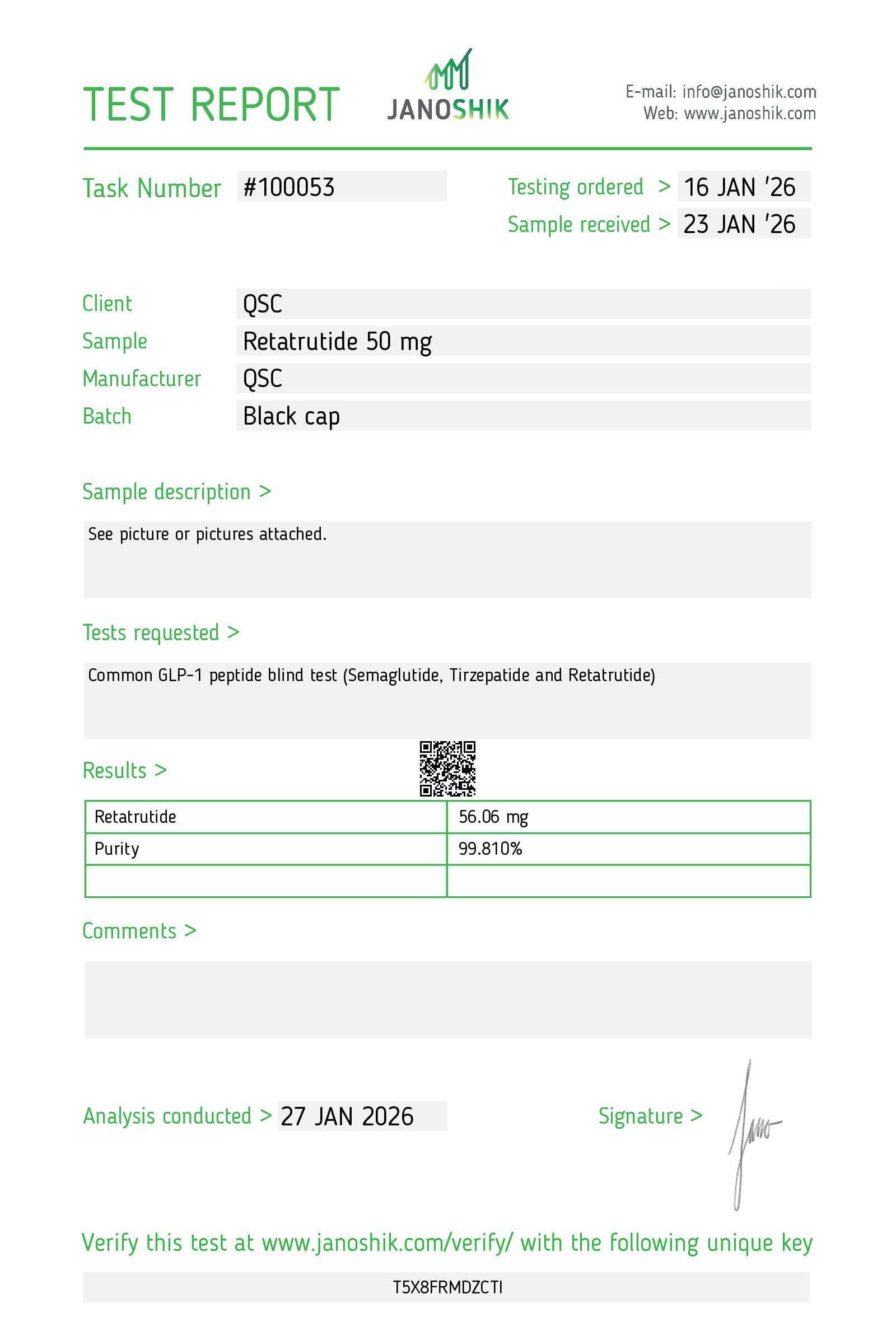 QSC COA Report