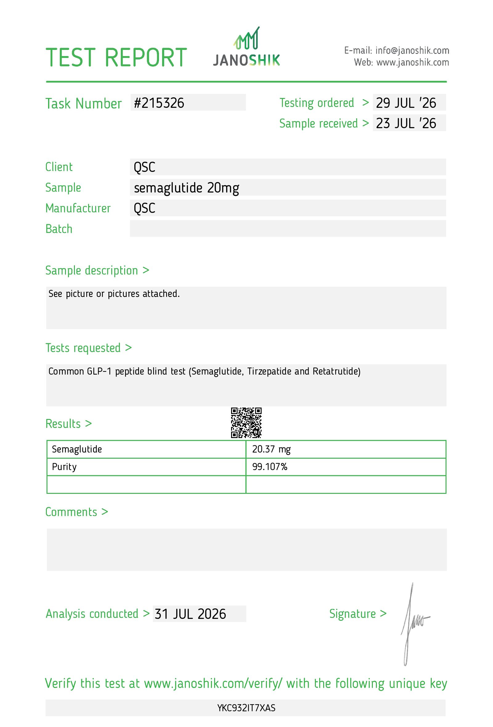 QSC COA Report