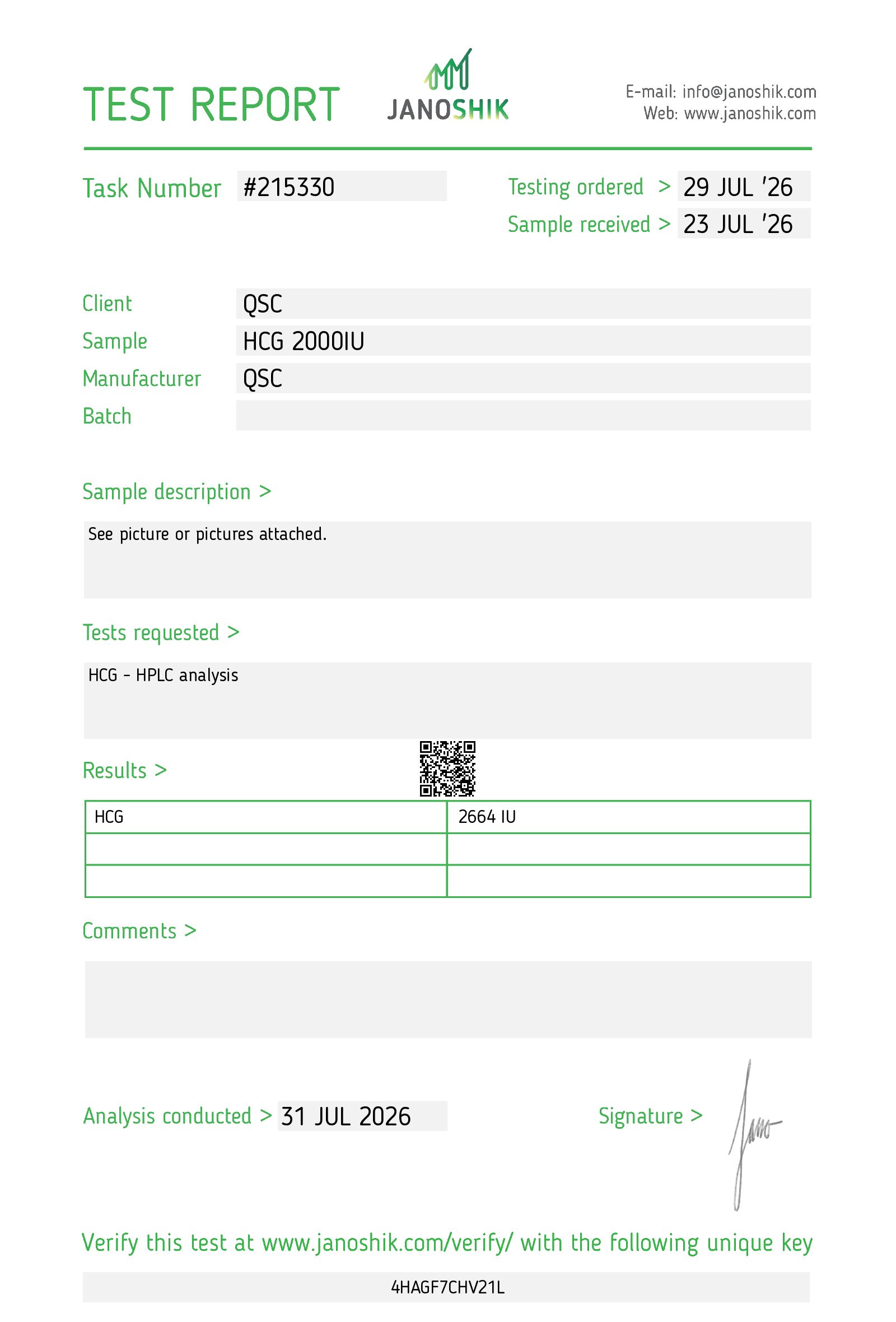 QSC COA Report