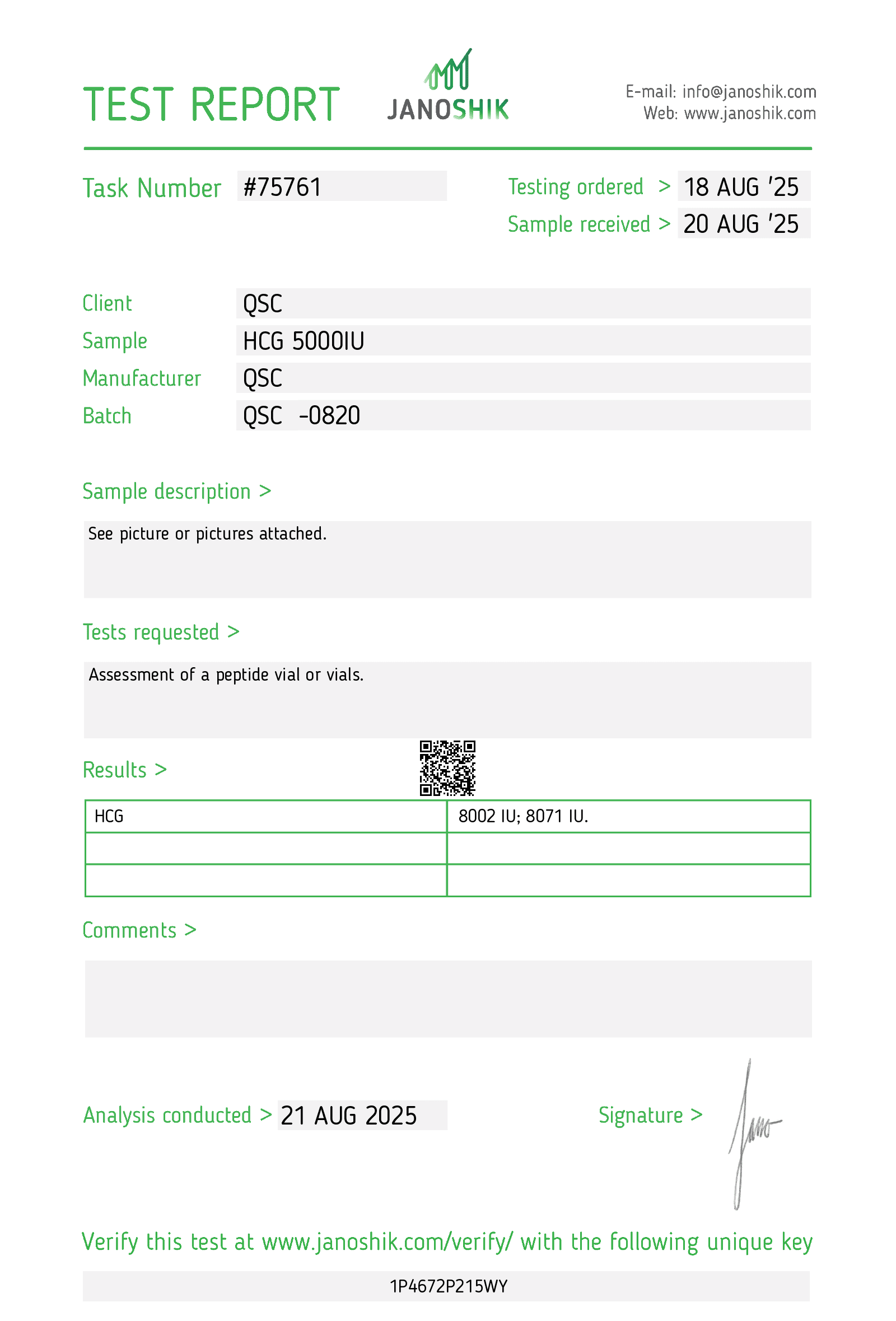 QSC COA Report