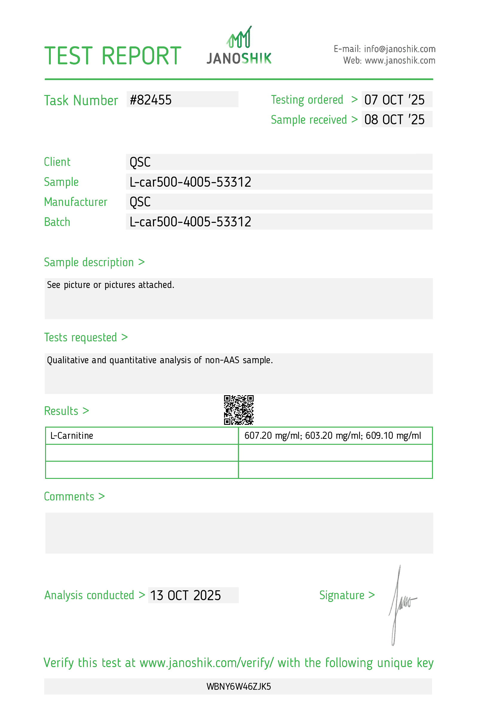 QSC COA Report