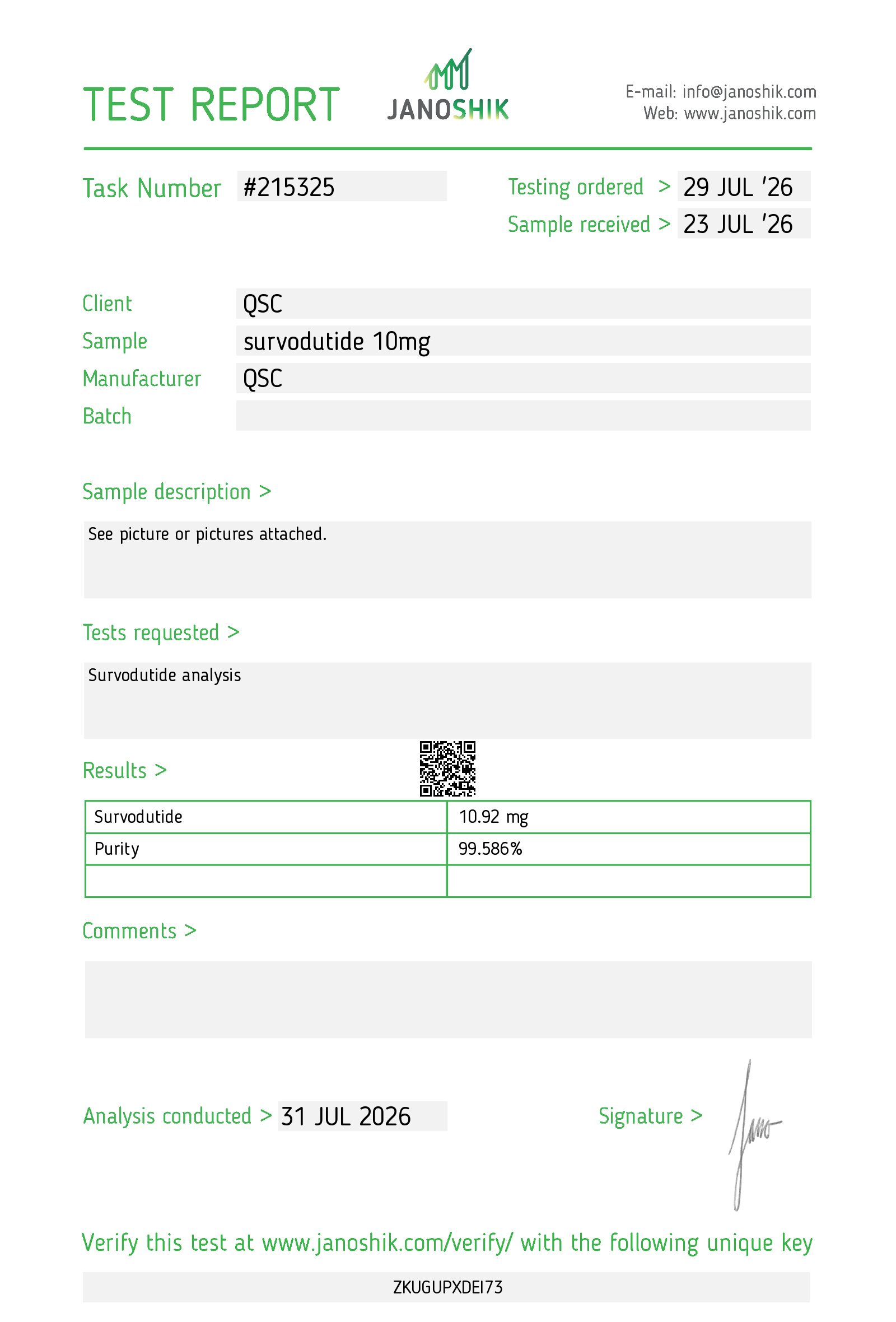 QSC COA Report