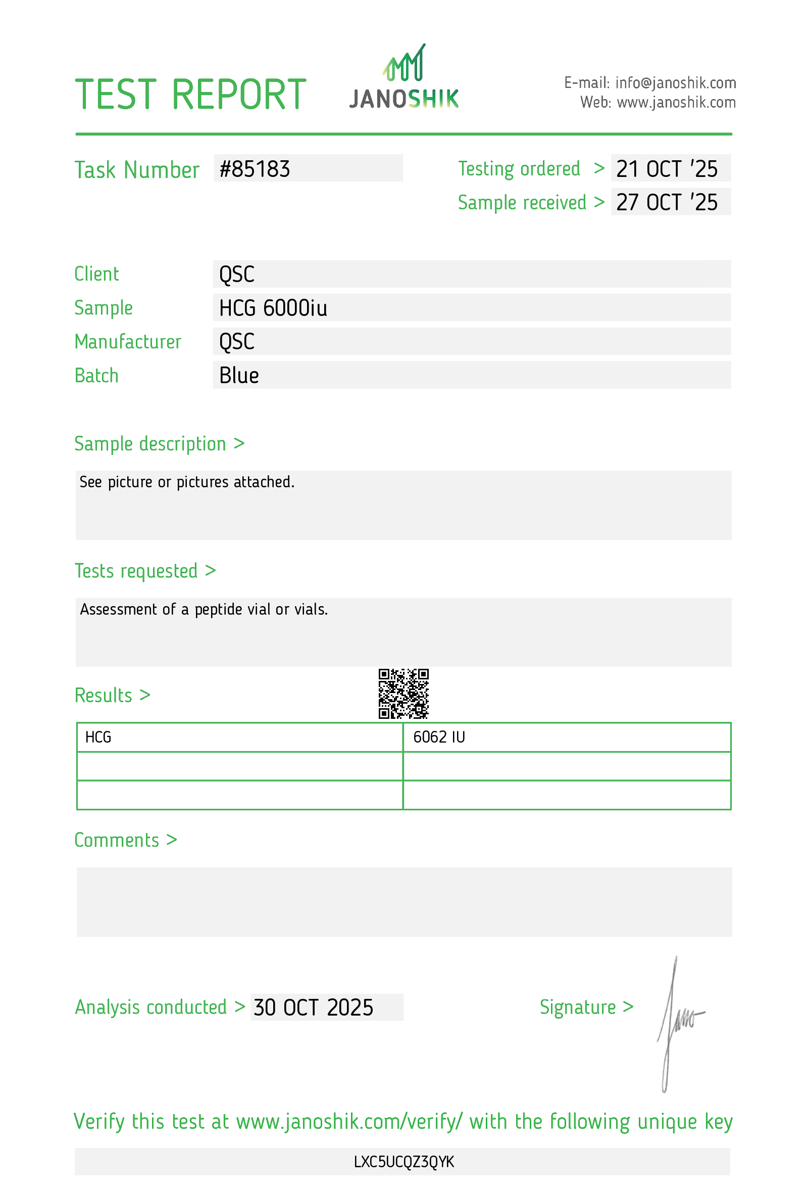 QSC COA Report