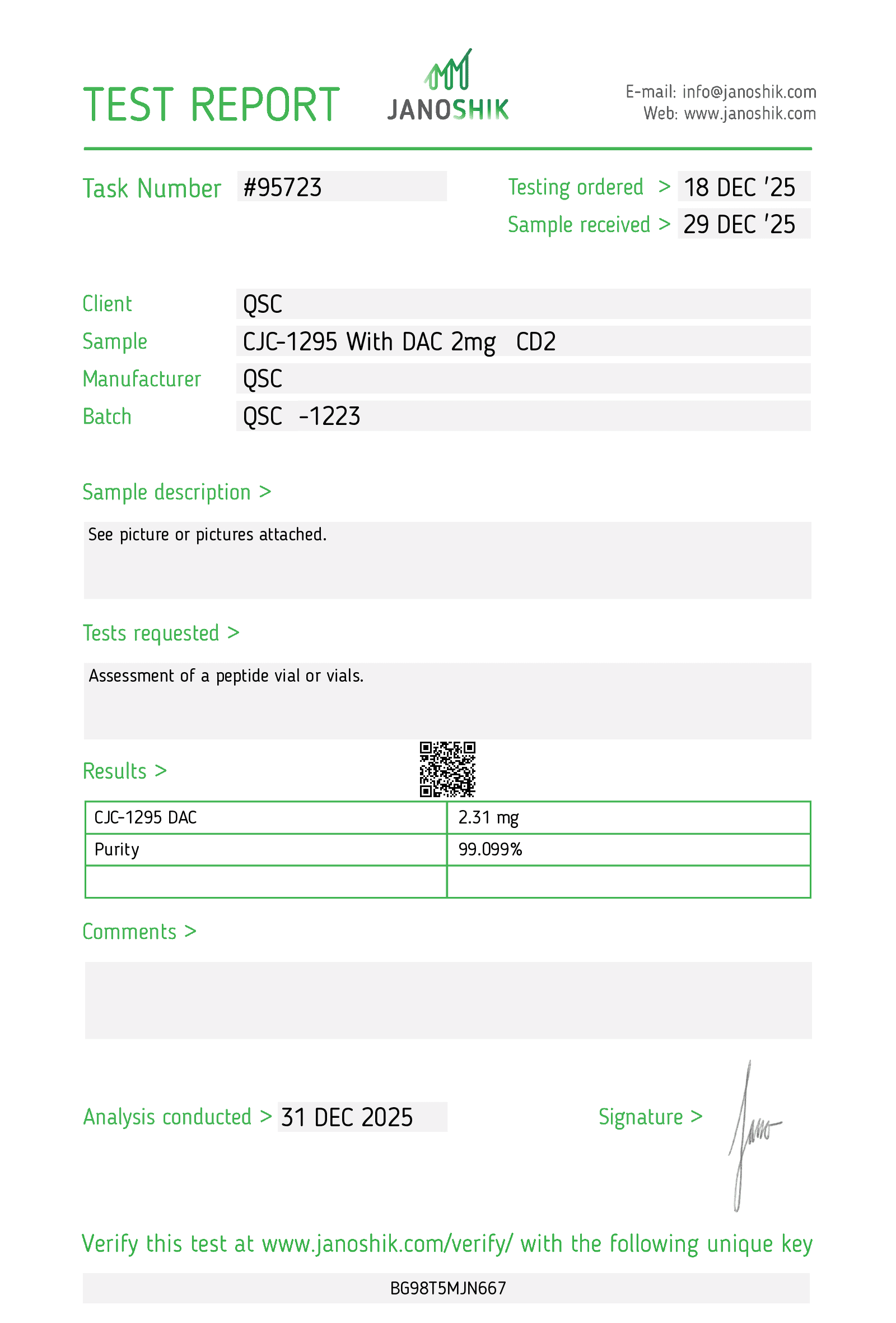 QSC COA Report