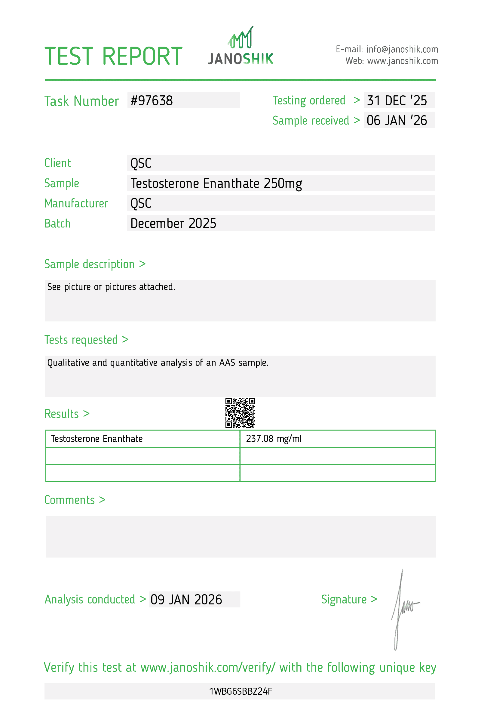 QSC COA Report