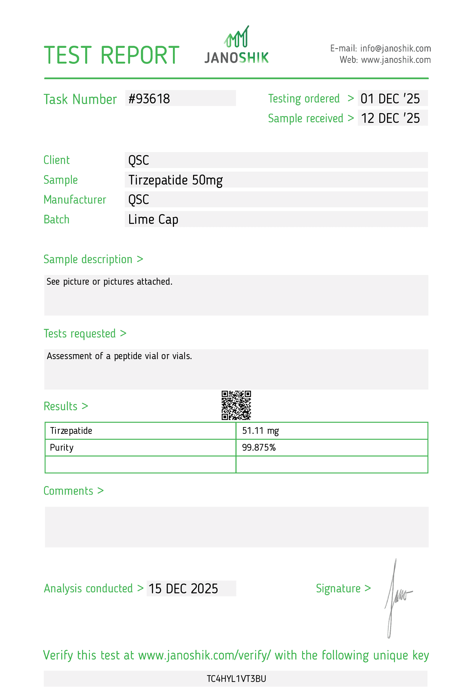 QSC COA Report