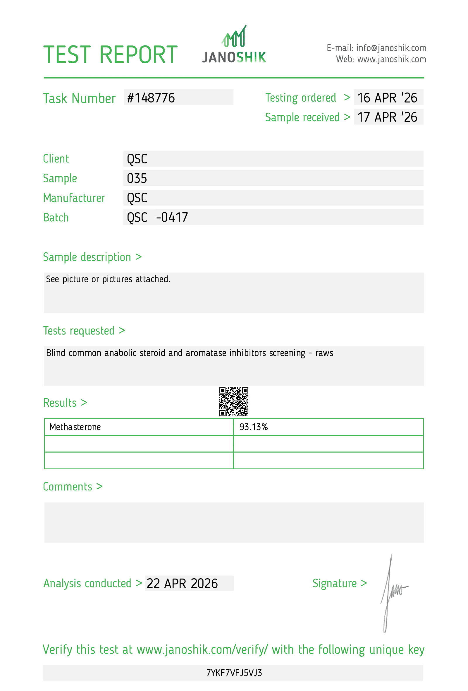 QSC COA Report