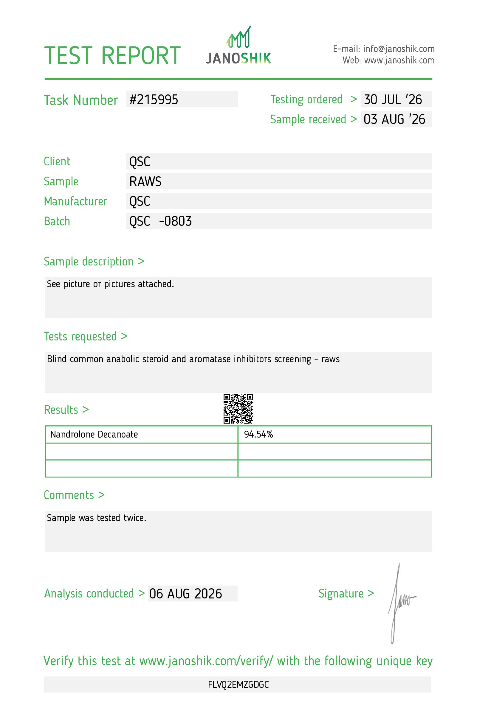 QSC COA Report