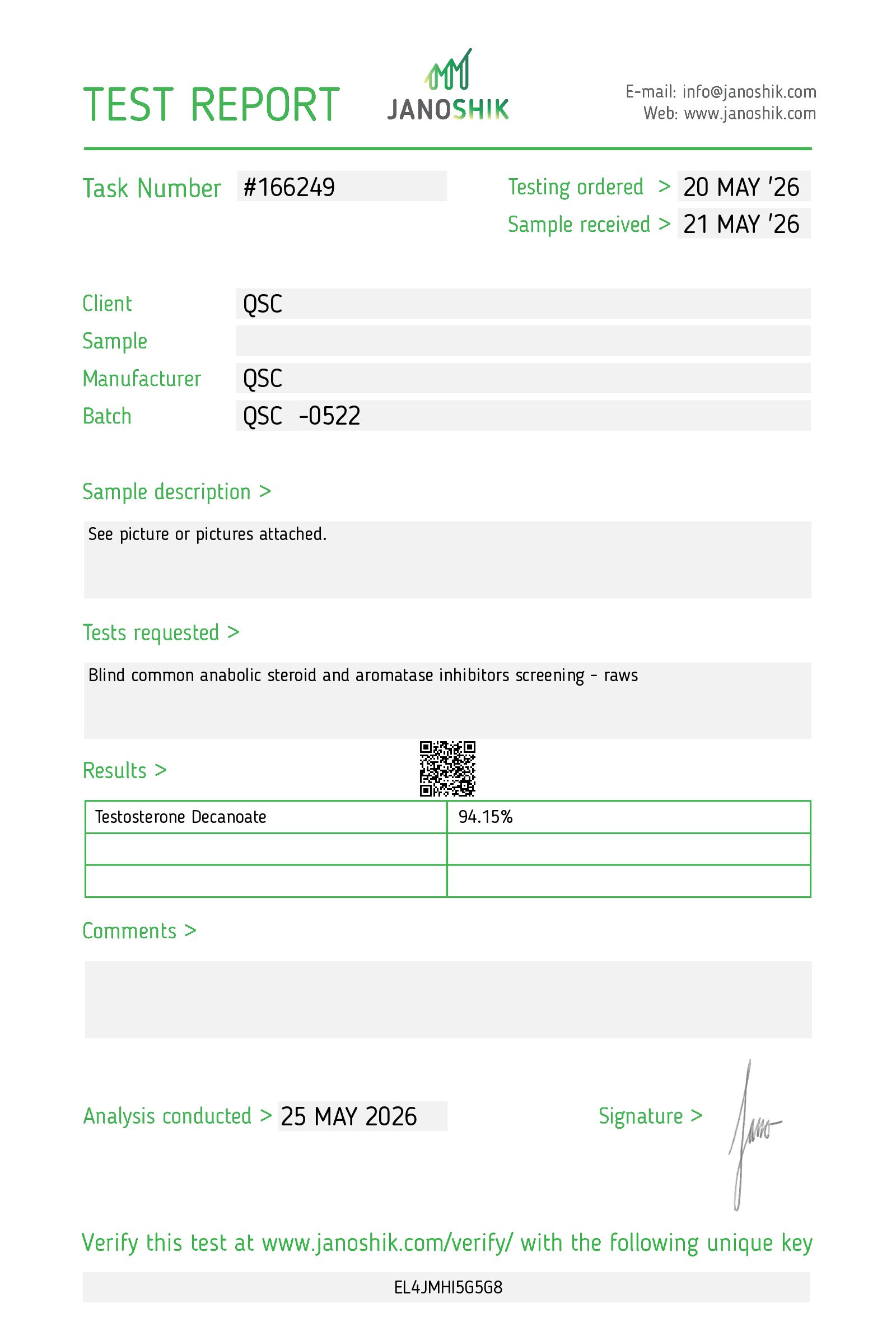 QSC COA Report