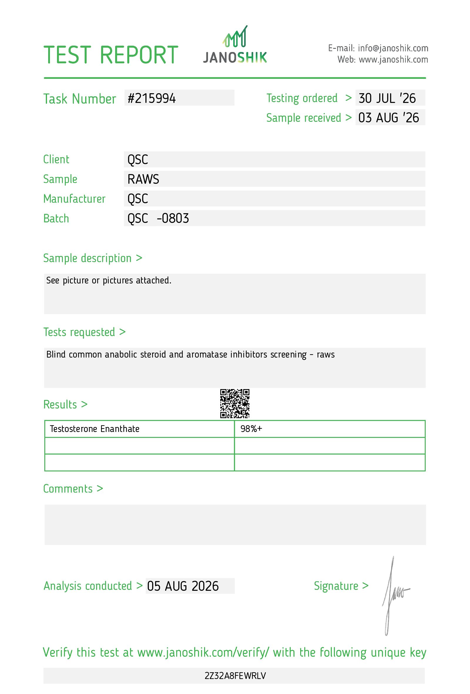 QSC COA Report