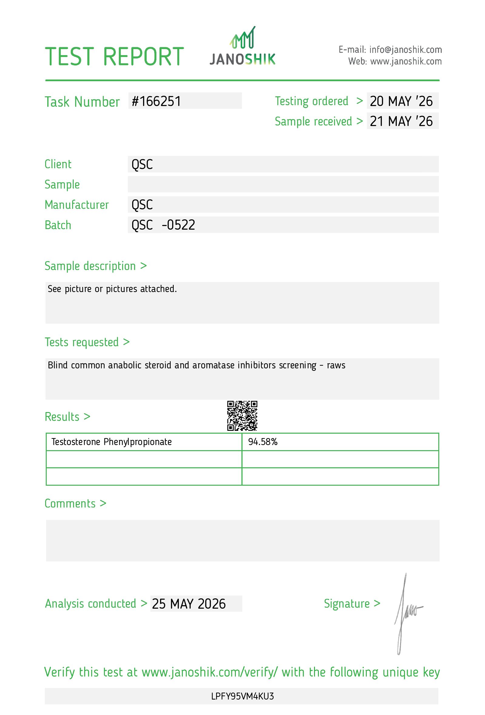 QSC COA Report