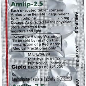 Amlip 2.5mg Tablets | 100-Count | AMLODIPINE