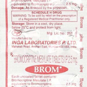 Brom 2.5mg Tablets | 100-Count | BROMOCRIPTINE