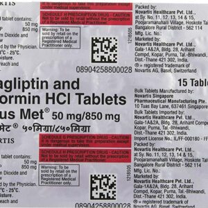 Galvus Met 50/500mg Tablets | 105-Count | VILDAGLIPTIN