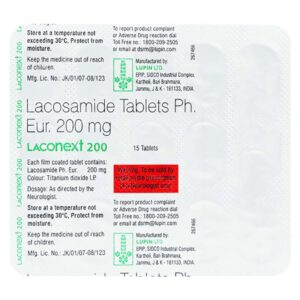 Laconext 200mg Tablets | 100-Count | LACOSAMIDE
