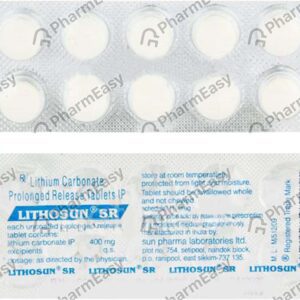 Lithosun Sr 400mg Tablets | 100-Count | LITHIUM CARBONATE
