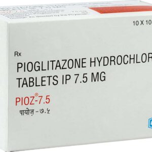 Pioz 7.5mg Tablets | 100-Count | PIOGLITAZONE